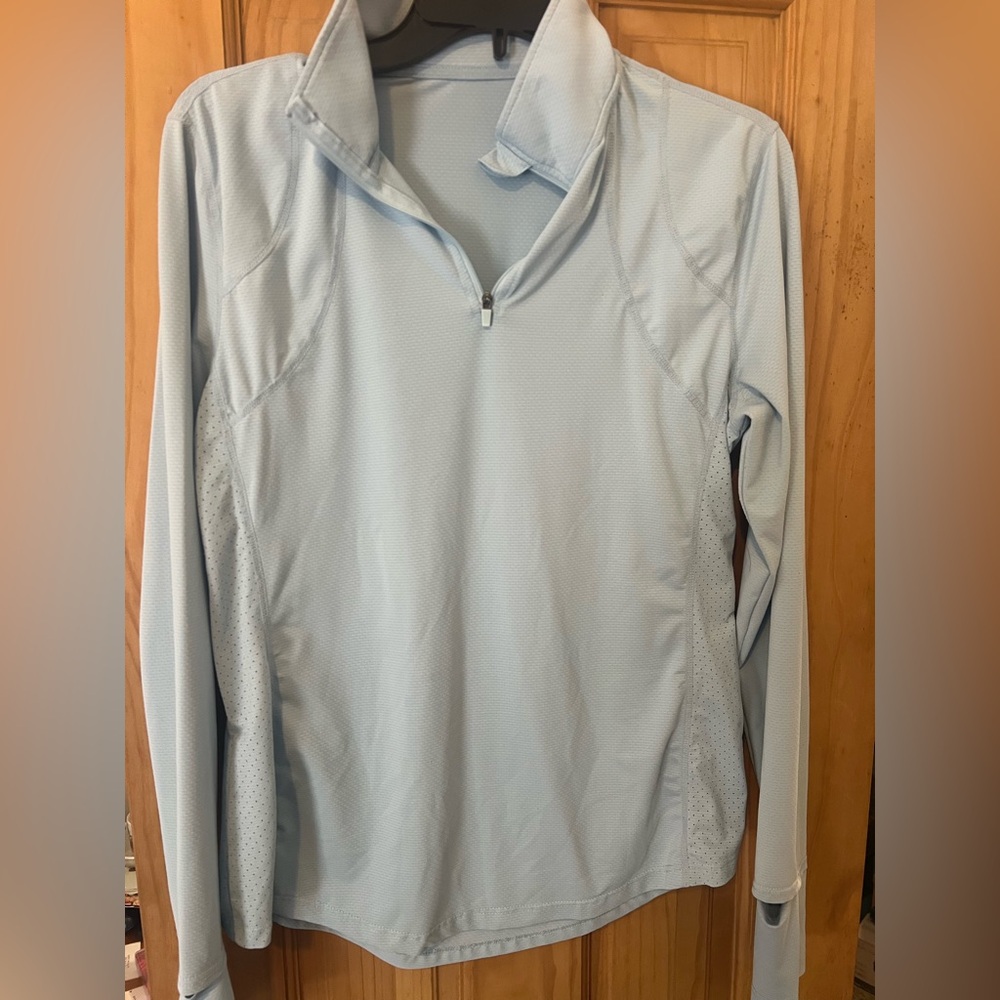 Light Blue Quarter-Zip Performance Top